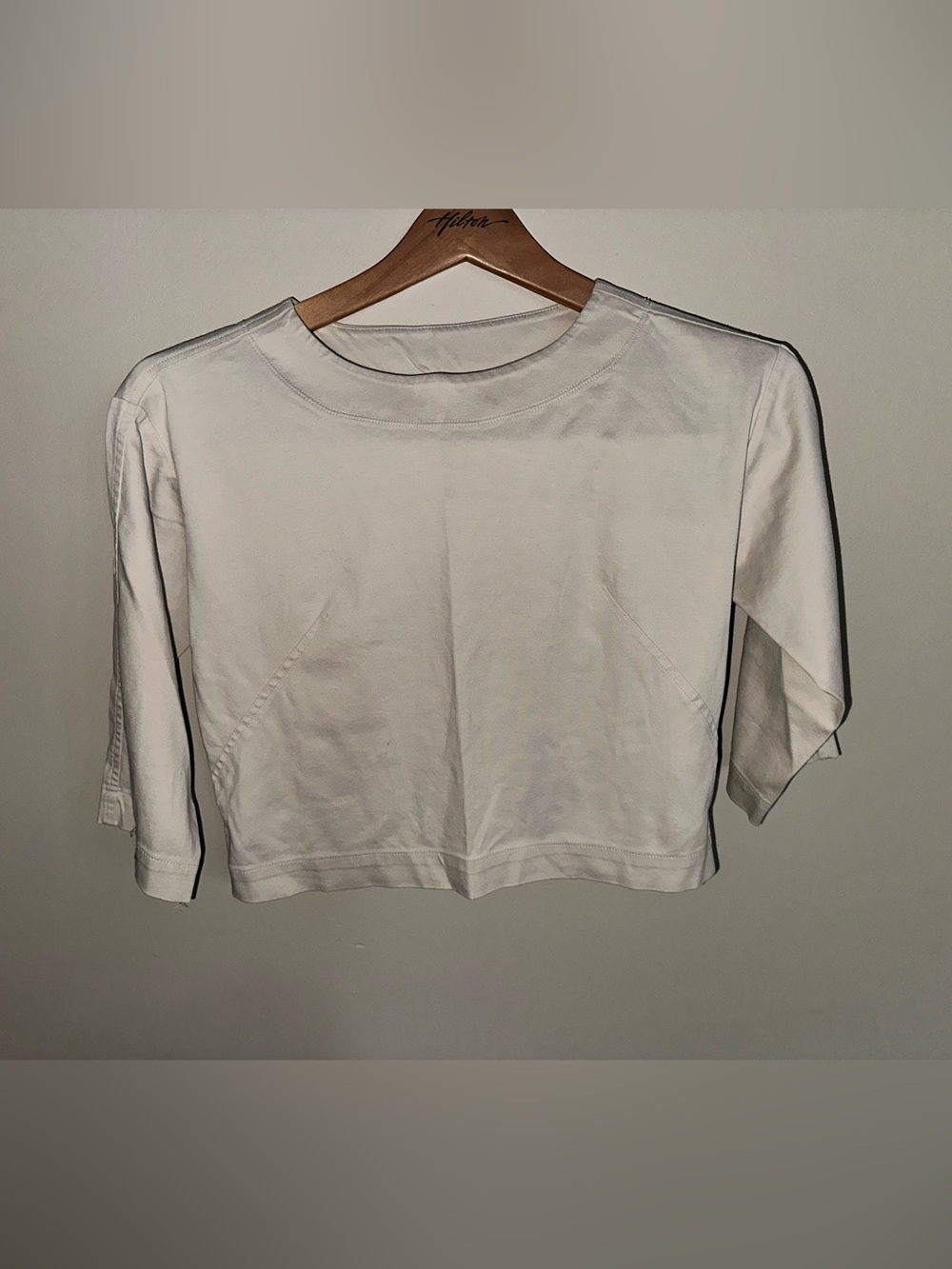Everlane Cropped Half Sleeve Tee - Cream